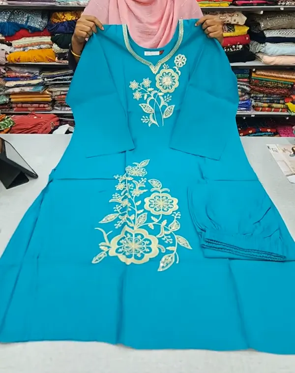 Heavy Vatican Fully Embroidery Top with Plazzo Bottom  | TS3152